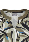 Rabe V-Split Neckline Print Top, Khaki