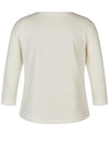 Rabe Quilted Printed Cropped Sleeve Top, White