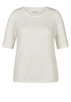 Rabe Round Neck Textured Top, Off-White