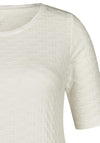 Rabe Round Neck Textured Top, Off-White