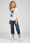 Rabe Graphic Print Cotton Top, White