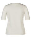 Rabe Rhinestone Text Print Top, White