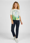 Rabe Round Neck Graphic Print T-Shirt, White