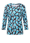 Rabe Animal Print Top, Black and Blue