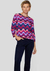 Rabe Wavy Print Top, Pink Multi