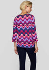 Rabe Wavy Print Top, Pink Multi