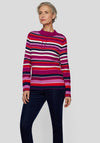 Rabe Striped High Neck Sweater, Purple Multi