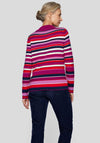 Rabe Striped High Neck Sweater, Purple Multi