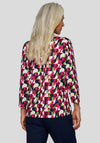 Rabe Keyhole Neck Printed Top, Fuchsia Multi