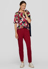 Rabe Glitter Trim Printed Top, Fuchsia Multi