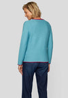 Rabe Contrast Trim Knit Cardigan, Blue