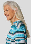 Rabe Printed Striped Top, Blue