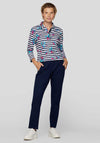 Rabe Striped Floral Polo Shirt, Navy