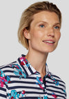 Rabe Striped Floral Polo Shirt, Navy