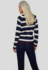 Rabe Embroidered Striped Jumper, Navy Multi