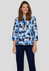 Rabe Geometric Print Sweatshirt, Blue
