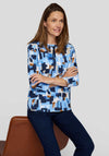 Rabe Geometric Print Sweatshirt, Blue