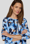 Rabe Geometric Print Sweatshirt, Blue