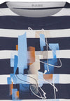 Rabe Striped Graphic Top, Navy and White