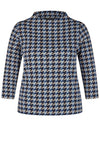 Rabe Geo Jacquard Cropped Sleeve Top, Blue