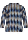 Rabe Geo Jacquard Cropped Sleeve Top, Blue