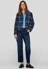 Rabe Check Knit Jacket, Blue