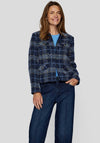 Rabe Check Knit Jacket, Blue