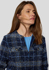 Rabe Check Knit Jacket, Blue