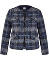 Rabe Check Knit Jacket, Blue