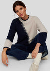 Rabe Asymmetrical Colour Block Knitted Jumper, Cream