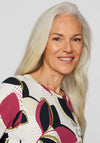 Rabe Text & Leaf Print Top, White Multi