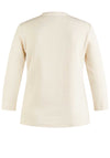 Rabe Rhinestone Trim Cropped Sleeve Top, Cream
