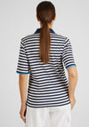 Rabe Stripe Print Polo Shirt, White & Navy