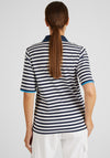 Rabe Stripe Print Polo Shirt, White & Navy