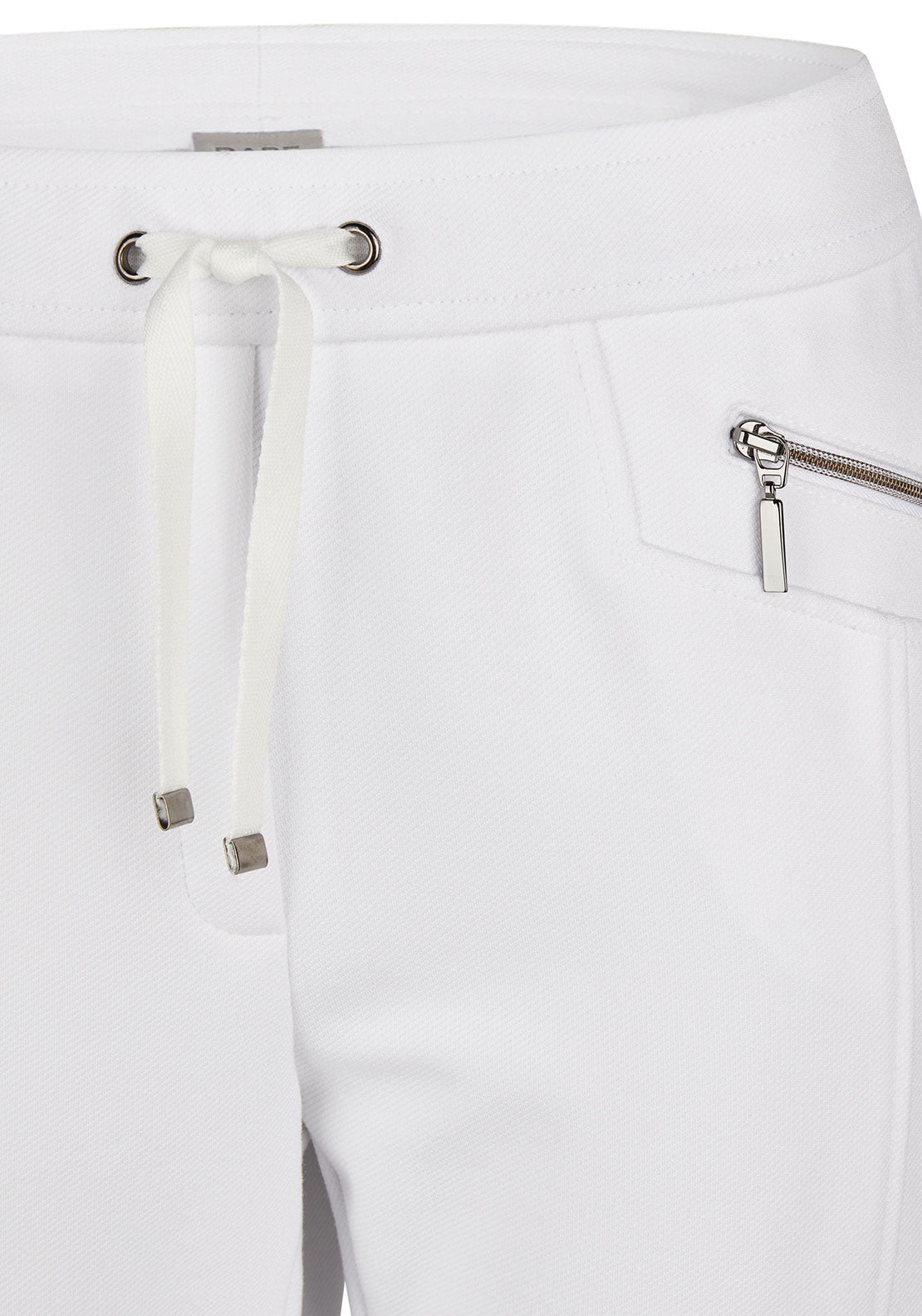 Rabe Zip Detail Slim Leg Trousers, White