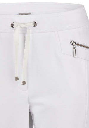 Rabe Zip Detail Slim Leg Trousers, White
