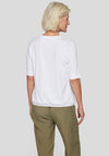 Rabe Elastic Trim Short Sleeve Top, White