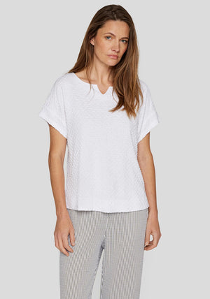 Rabe Textured Short Sleeve T Shirt, White