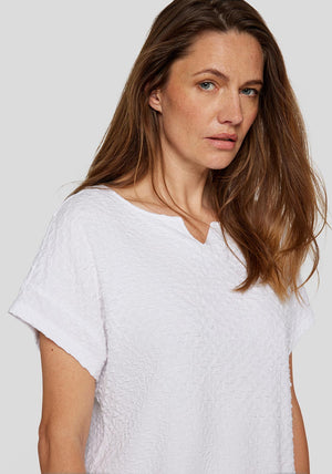 Rabe Textured Short Sleeve T Shirt, White