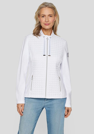 Rabe Contrast Panel Zipped Jacket, White