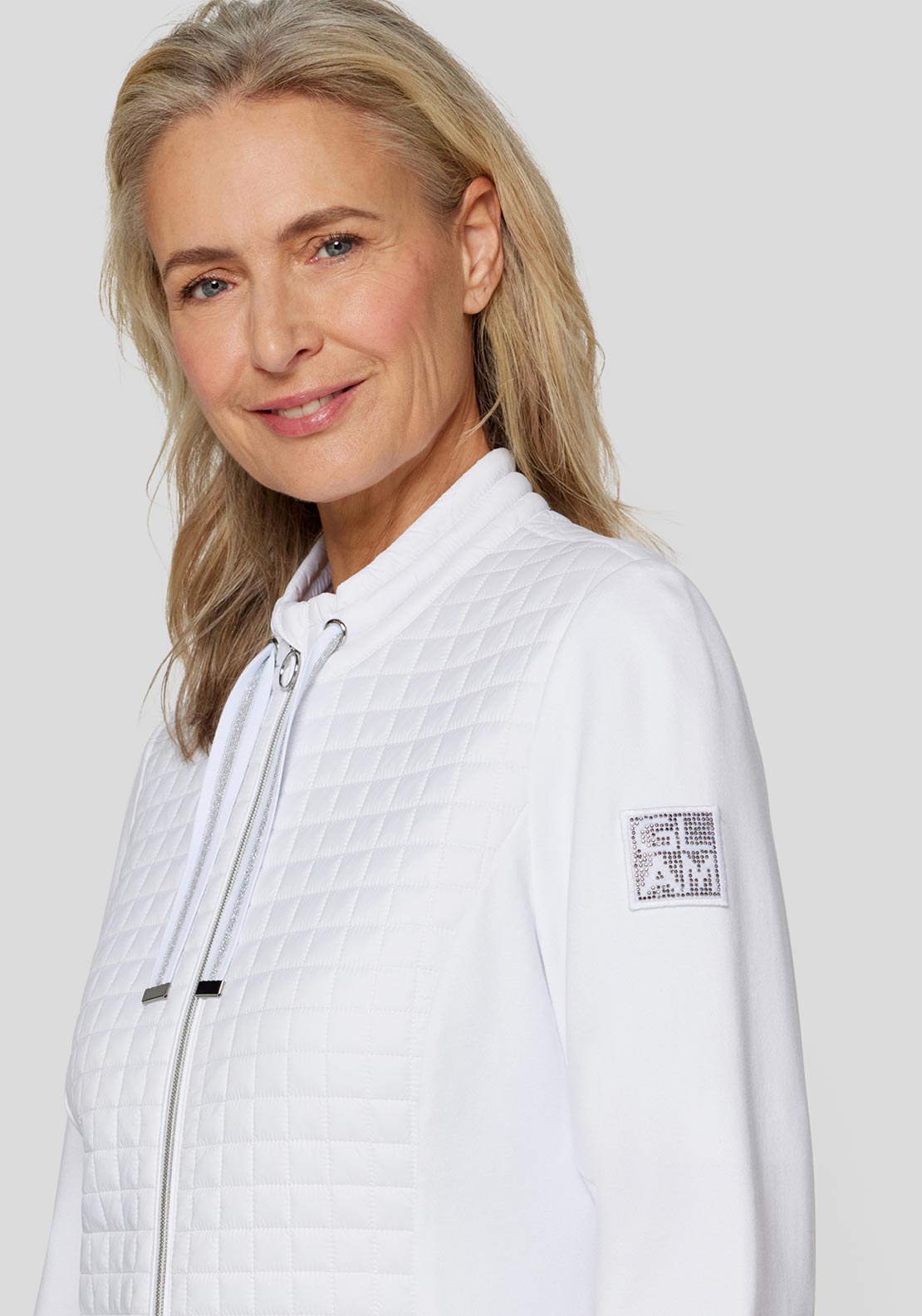 Rabe Contrast Panel Zipped Jacket, White