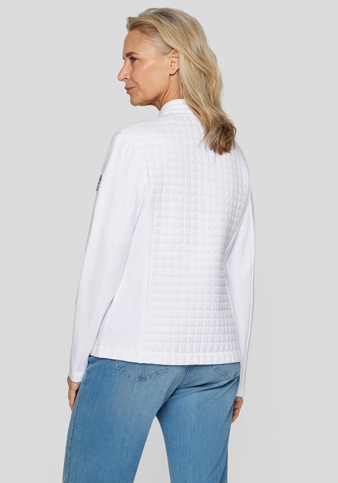 Rabe Contrast Panel Zipped Jacket, White