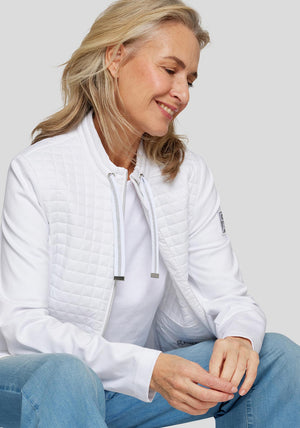 Rabe Contrast Panel Zipped Jacket, White