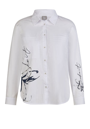 Rabe Abstract Print Shirt, White