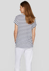Rabe Abstract Striped T Shirt, White and Navy