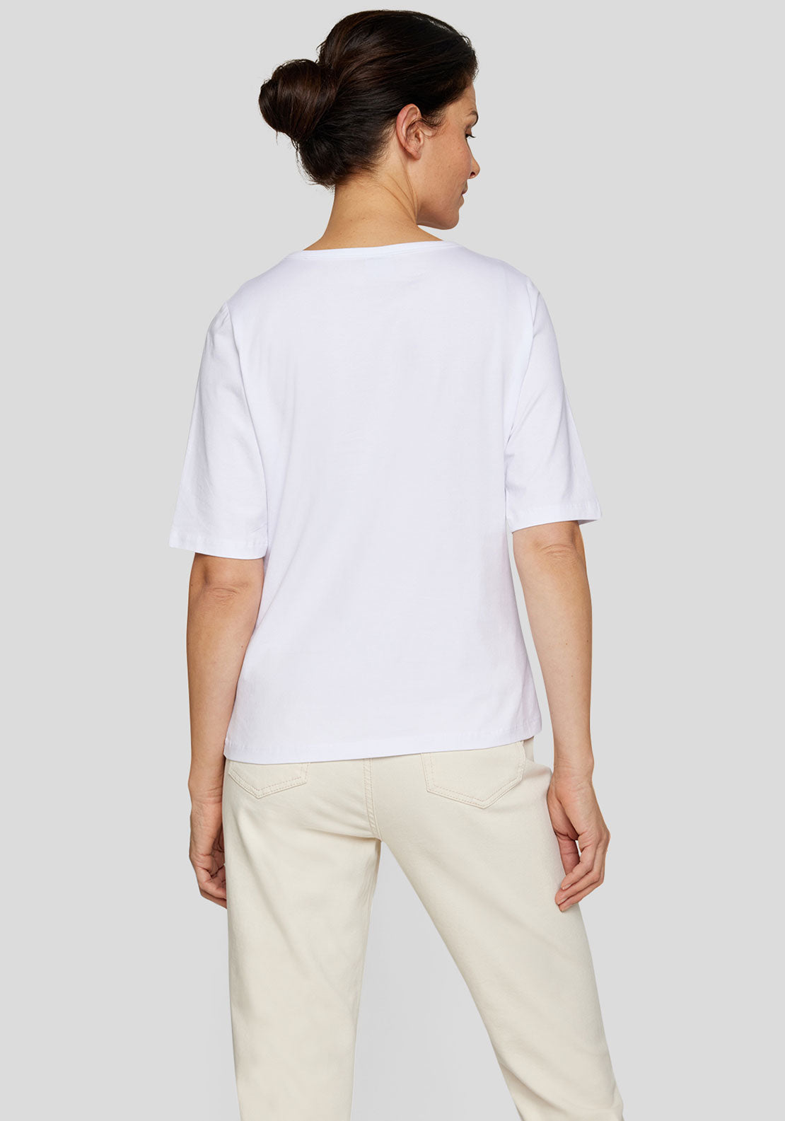 Rabe Embellished Front Graphic T Shirt, White