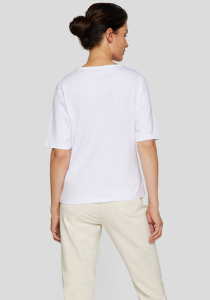 Rabe Embellished Front Graphic T Shirt, White