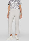 Rabe Elasticated Cropped Kick Flare Trousers, Stone Grey