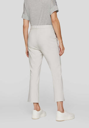 Rabe Elasticated Cropped Kick Flare Trousers, Stone Grey