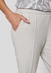 Rabe Elasticated Cropped Kick Flare Trousers, Stone Grey